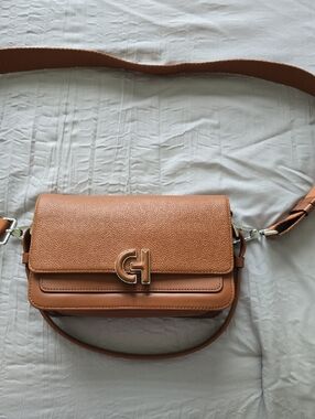 Cole Haan Tan Leather Crossbody with Gold Logo Hardware